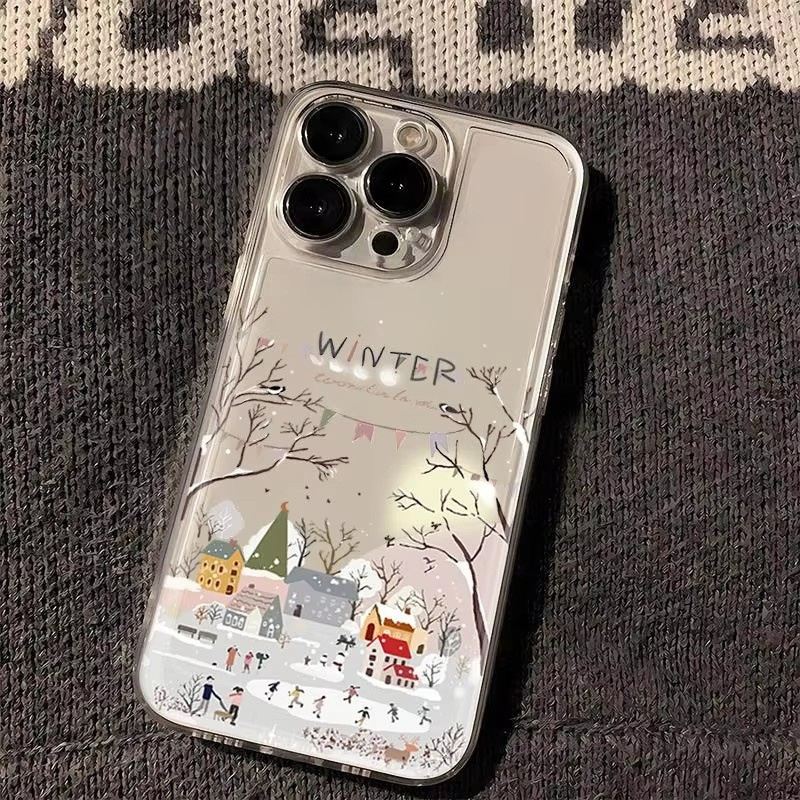 Samsung Galaxy A55 - غطاء هاتف شتوي جميل بتصميم الثلج