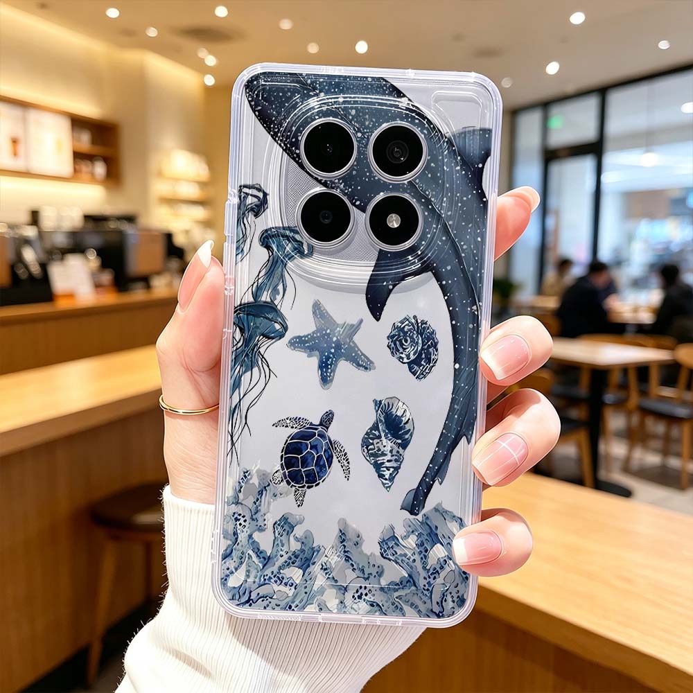غطاء هاتف شفاف واقٍ بنمط حوت ا - مراجعة Xiaomi Poco X6 وسعره