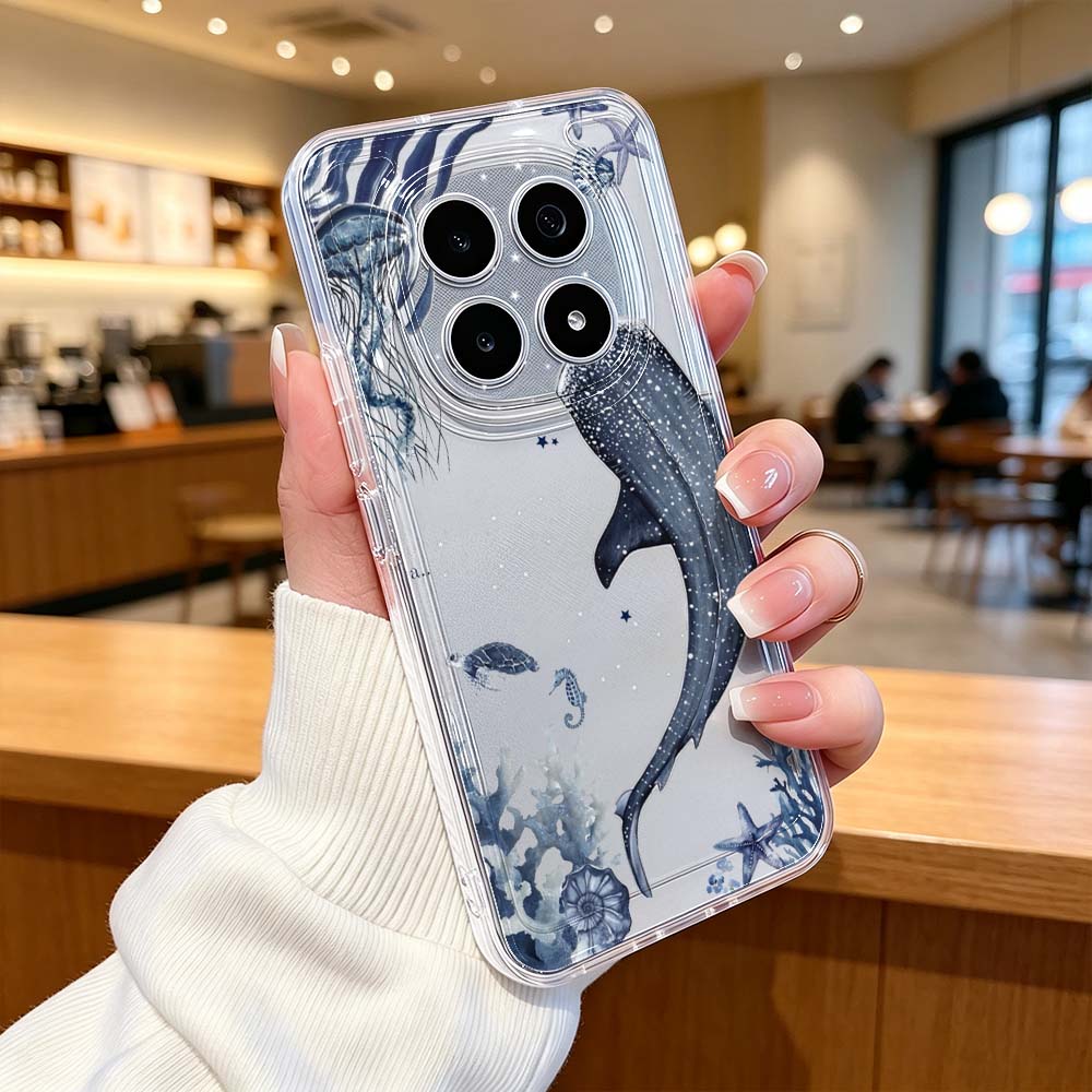 غطاء هاتف شفاف واقٍ بنمط حوت ا - مراجعة Xiaomi Poco X6 وسعره